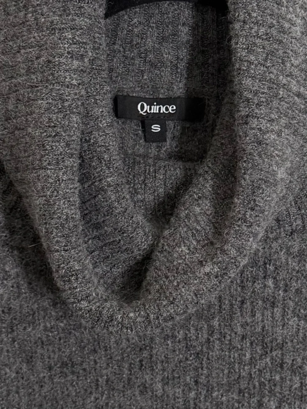 Quince Baby Alpaca Wool Blend Turtleneck Sweater Charcoal Gray Size Small - Picture 7 of 8